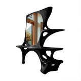 Elaris Sculpted Solid Wood Cosmetic Table Black - Timberustic Cosmetic Table