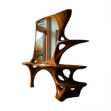 Elaris Sculpted Solid Wood Cosmetic Table Brown - Timberustic Cosmetic Table