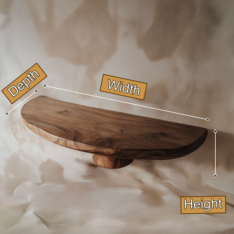Elaris Sculpted Solid Wood Mushroom Floating Shelf SPA325345 - Timberustic Floating Shelf