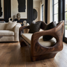 Elaris Sculpted Solid Wood Sofa Dark Walnut - Timberustic Sofa