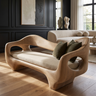 Elaris Sculpted Solid Wood Sofa Natural Oak - Timberustic Sofa