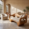 Elaris Sculpted Solid Wood Sofa Teak - Timberustic Sofa