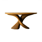 Elaris Sculptural Solid Wood Bathroom Vanity Table