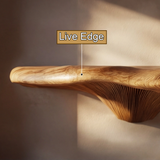 Elarith Live Edge Solid Wood Mushroom Floating Shelf SPA543488 - Timberustic Floating Shelf