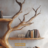 Elarith Sculpted Solid Wood Tree Bookshelf - Timberustic Tree Bookshelf