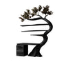 Elarivyn Sculpted Solid Wood Tree Bookshelf with Drawers Black - Timberustic Tree Bookshelf