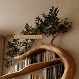 Elarivyn Sculpted Solid Wood Tree Bookshelf with Drawers - Timberustic Tree Bookshelf