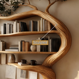 Elarivyn Sculpted Solid Wood Tree Bookshelf with Drawers - Timberustic Tree Bookshelf