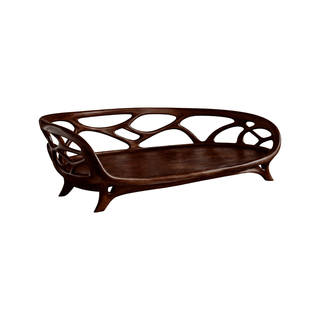 Elaro Sculpted Solid Wood Sofa Dark Walnut - Timberustic Sofa