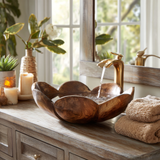 Elarose Handcrafted Solid Wood Flower Vessel Sink - Timberustic Vessel Sinks