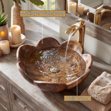 Elarose Handcrafted Solid Wood Flower Vessel Sink - Timberustic Vessel Sinks