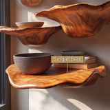 Elarune Live Edge Solid Wood Mushroom Floating Shelf SPA349342 - Timberustic Floating Shelf