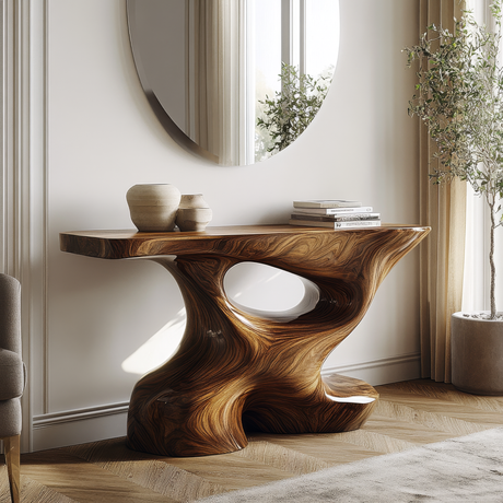 Elarvyn Sculpted Solid Wood Console Table - Timberustic Console Table