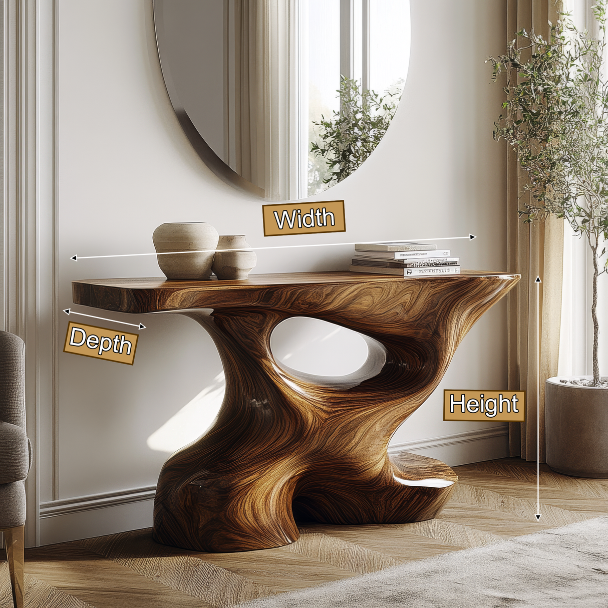 Elarvyn Sculpted Solid Wood Console Table - Timberustic Console Table