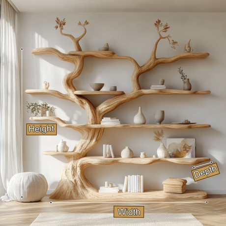 Elarwood Sculpted Solid Wood Tree Bookshelf - Timberustic Tree Bookshelf