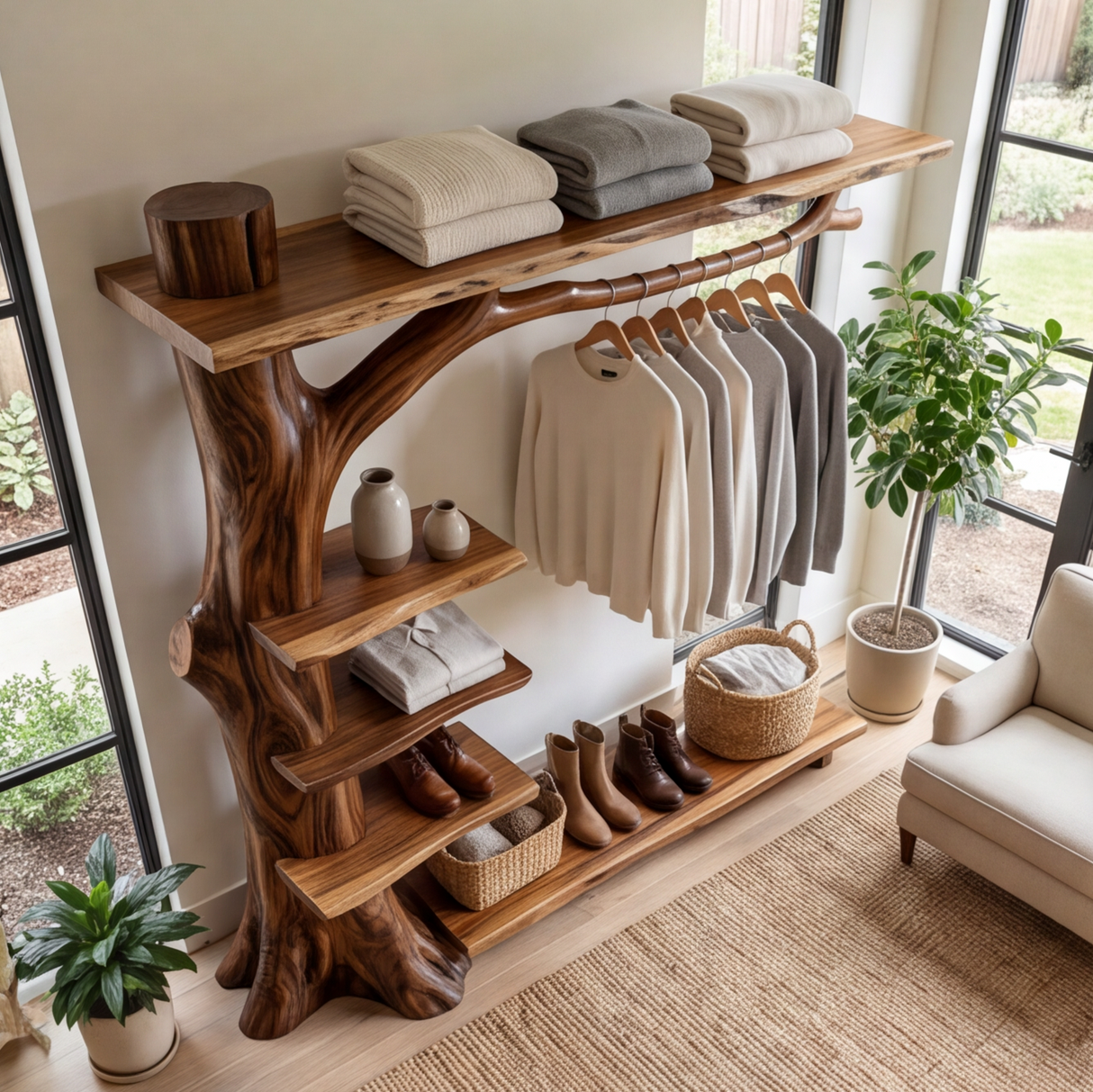 Elarwyn Solid Wood Entryway Organizer