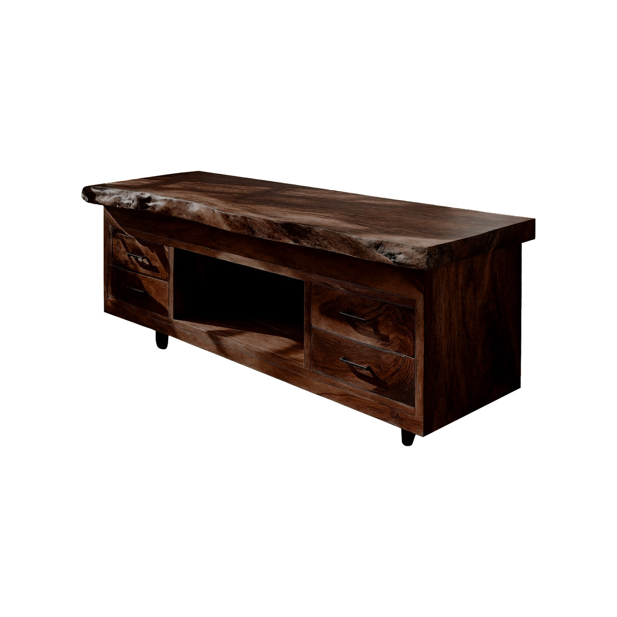 Eldara Live Edge Solid Wood Freestanding Bathroom Vanity with Drawers Dark Walnut - Timberustic Freestanding Bathroom Vanity with Drawers