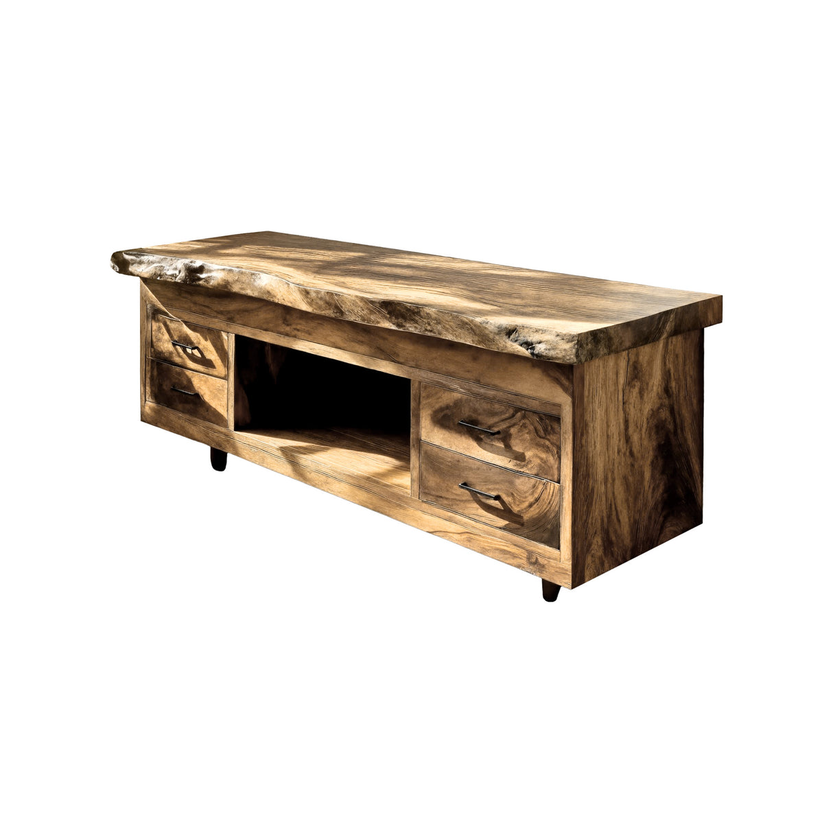 Eldara Live Edge Solid Wood Freestanding Bathroom Vanity with Drawers Natural Oak - Timberustic Freestanding Bathroom Vanity with Drawers