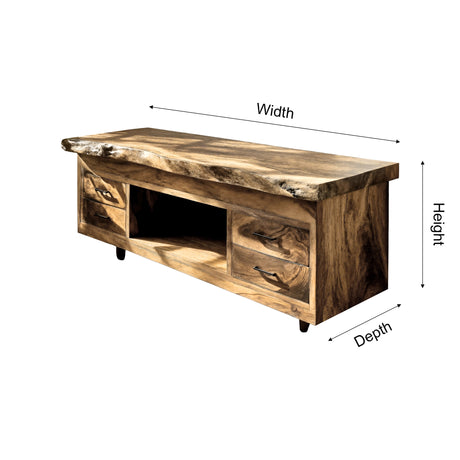 Eldara Live Edge Solid Wood Freestanding Bathroom Vanity with Drawers - Timberustic Freestanding Bathroom Vanity with Drawers