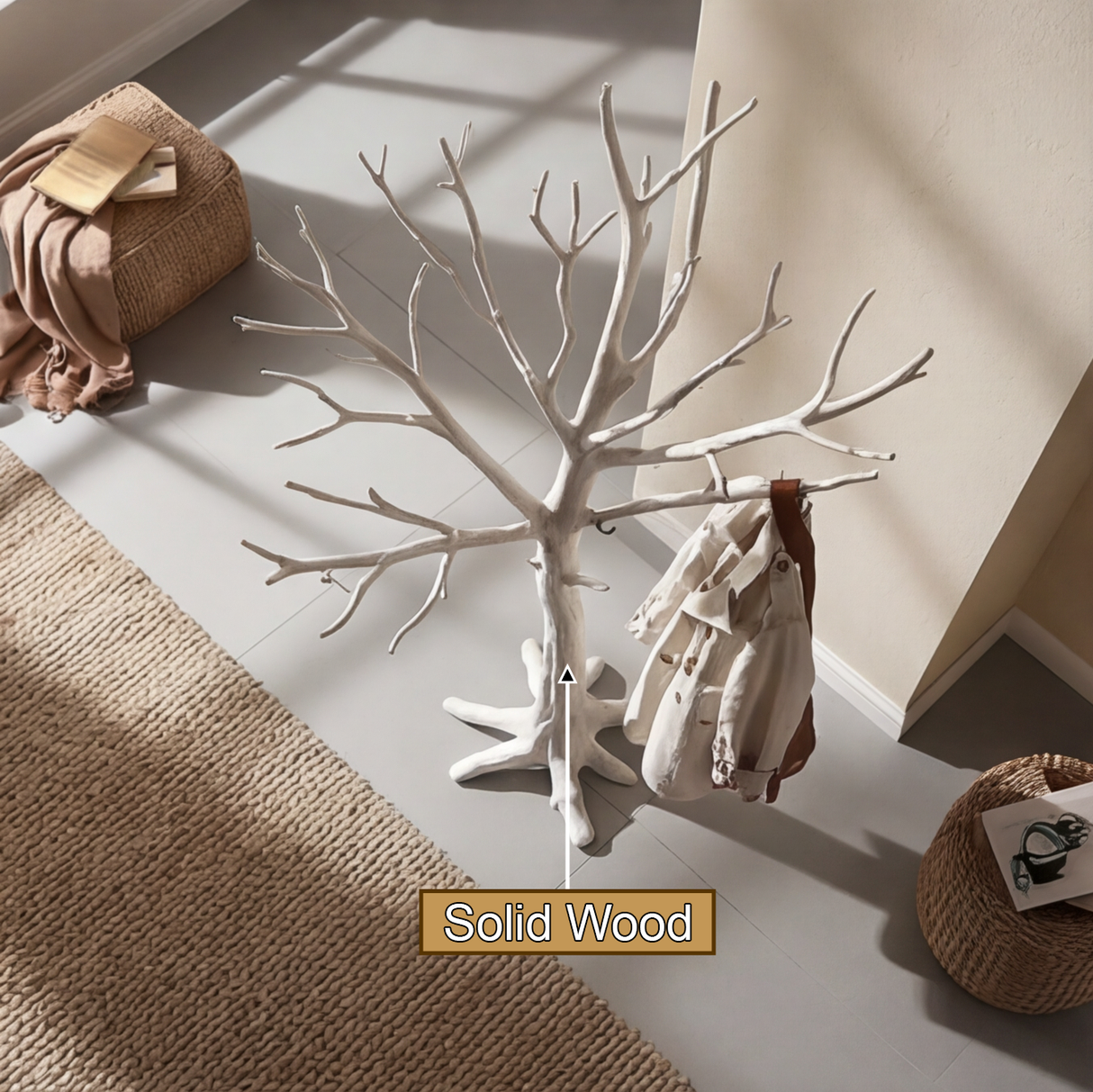 Elderglen Sculpted Solid Wood Tree Coat Rack - Timberustic Tree Coat Rack