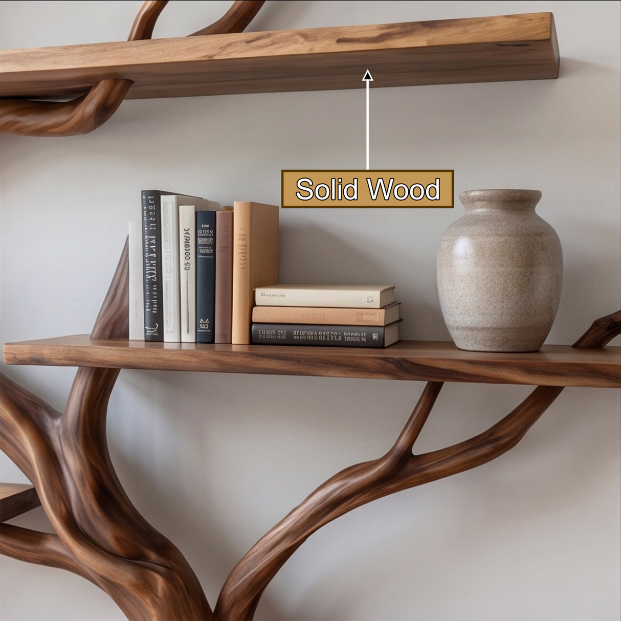 Eldergrove Handcrafted Solid Wood Floating Tree Bookshelf