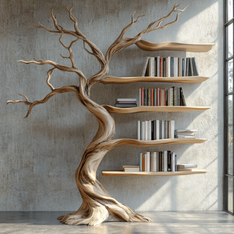 Eldergrove Handcrafted Solid Wood Tree Bookshelf - Timberustic Tree Bookshelf