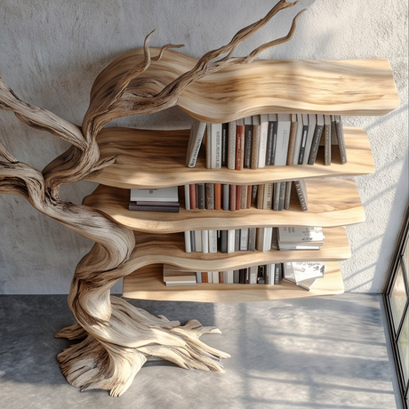 Eldergrove Handcrafted Solid Wood Tree Bookshelf - Timberustic Tree Bookshelf