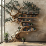Eldergrove Sculpted Solid Wood Tree Bookshelf - Timberustic Tree Bookshelf