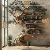 Eldergrove Sculpted Solid Wood Tree Bookshelf - Timberustic Tree Bookshelf
