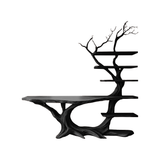 Eldergrove Solid Wood Console Table with Shelves Black - Timberustic Console Table with Shelves