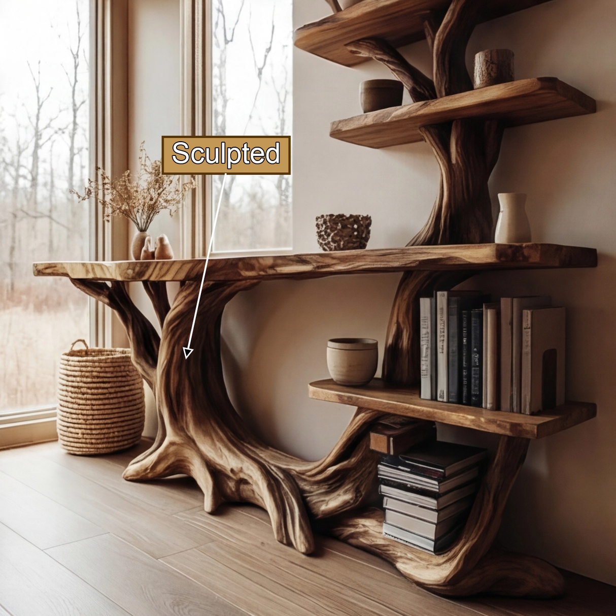Eldergrove Solid Wood Console Table with Shelves - Timberustic Console Table with Shelves