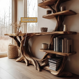Eldergrove Solid Wood Console Table with Shelves - Timberustic Console Table with Shelves