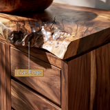 Eldoran Live Edge Solid Wood Freestanding Bathroom Vanity with Drawers