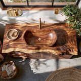 Eldoran Live Edge Solid Wood Freestanding Bathroom Vanity with Drawers
