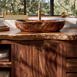 Eldoran Live Edge Solid Wood Freestanding Bathroom Vanity with Drawers