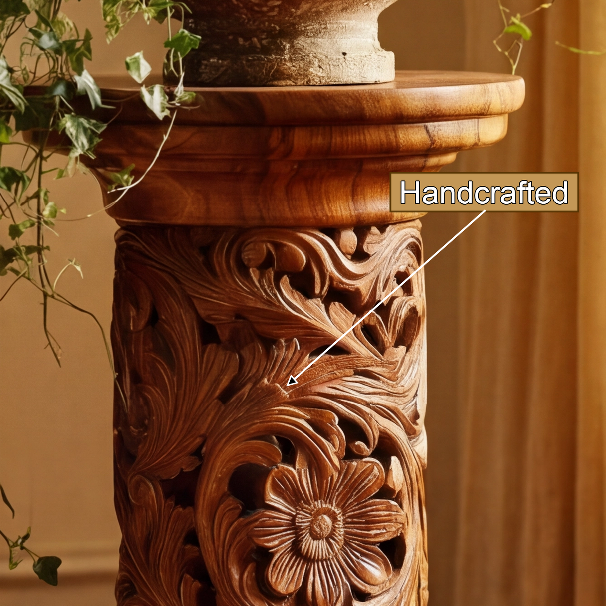 Eldorin Handcrafted Solid Wood Pedestal Stand - Timberustic Pedestal Stand