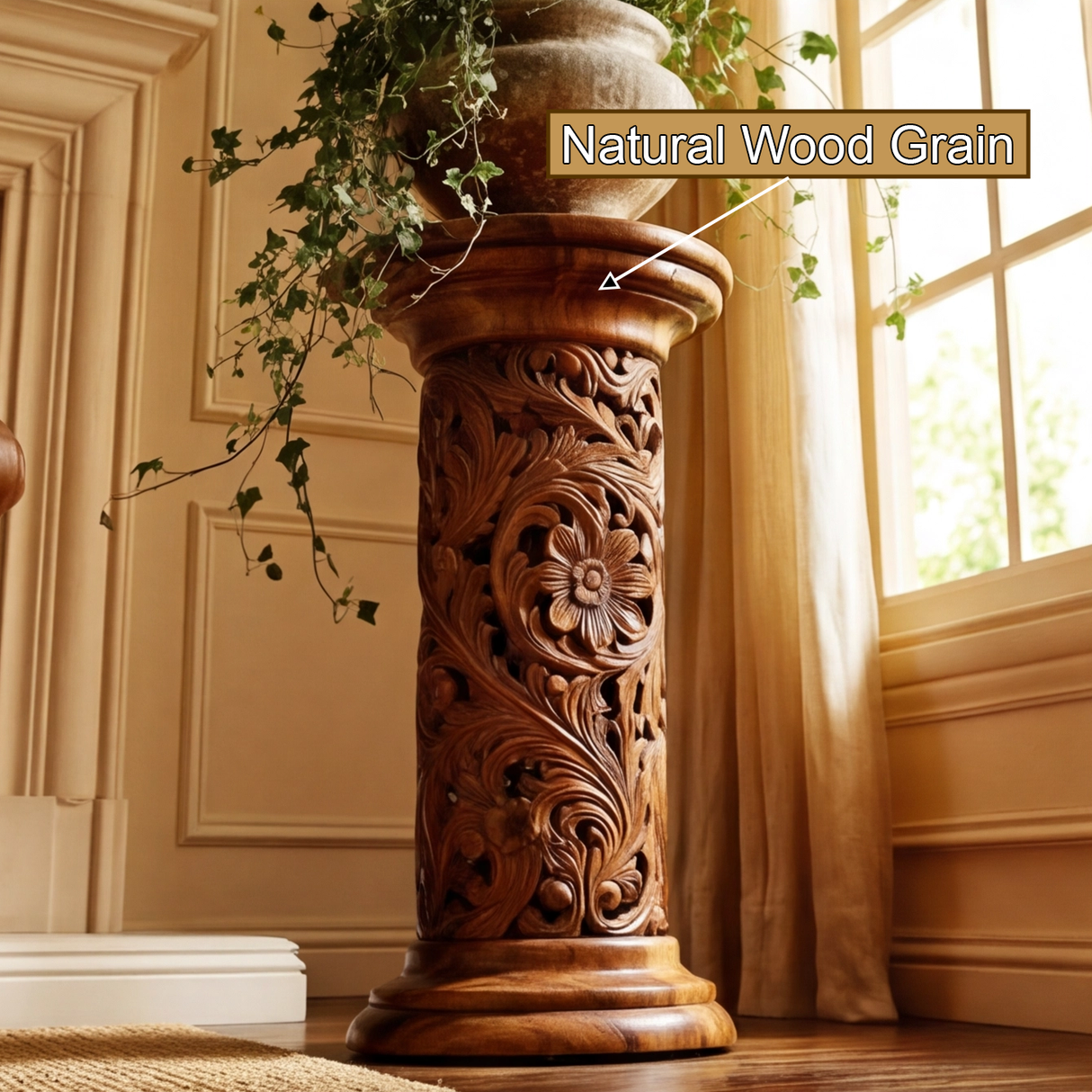 Eldorin Handcrafted Solid Wood Pedestal Stand - Timberustic Pedestal Stand
