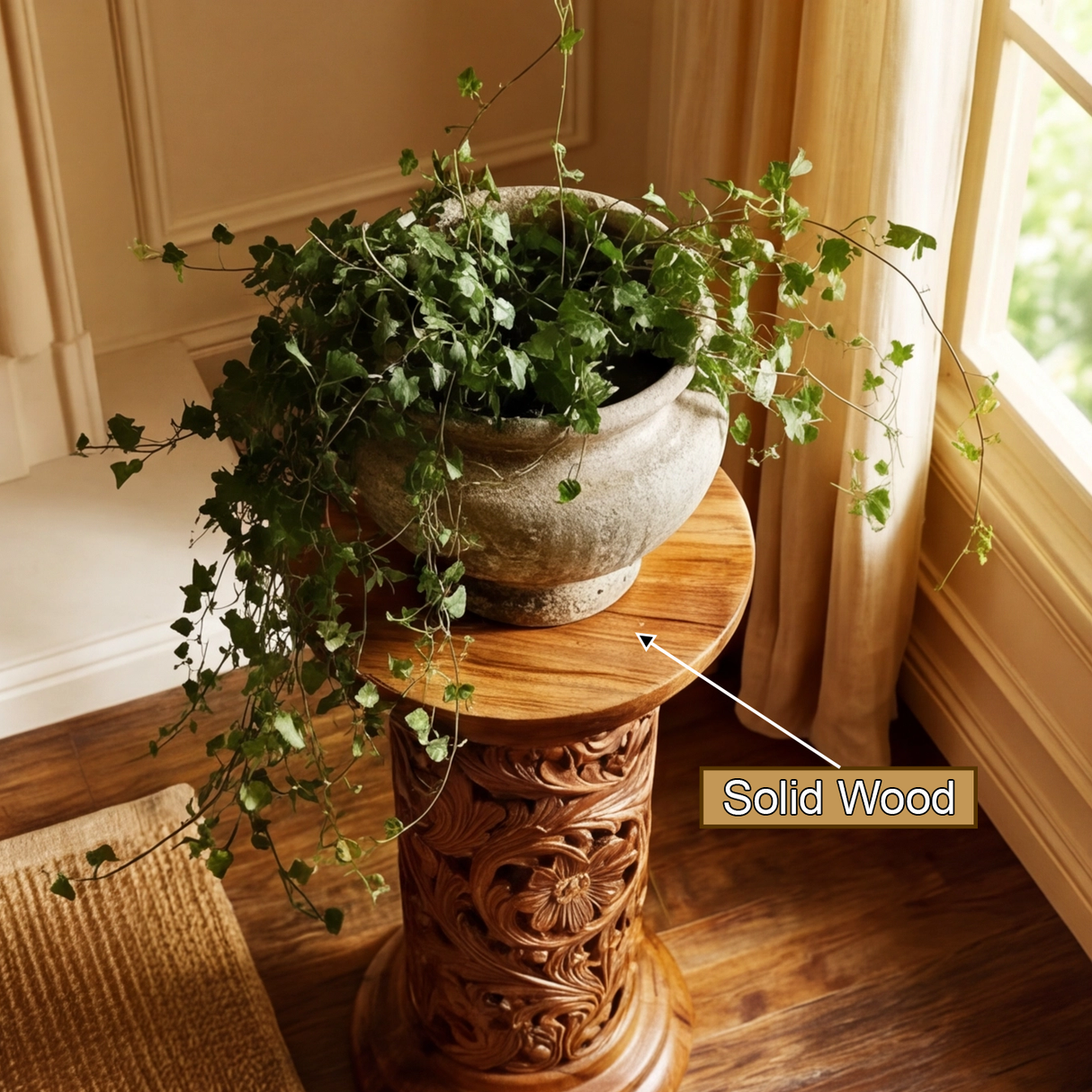 Eldorin Handcrafted Solid Wood Pedestal Stand - Timberustic Pedestal Stand
