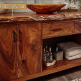 Eldorin Live Edge Solid Wood Freestanding Bathroom Vanity with Cabinet - Timberustic Freestanding Bathroom Vanity with Cabinet