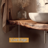 Eldorin Live Edge Solid Wood Floating Bathroom Vanity SPA349624 - Timberustic Floating Bathroom Vanity