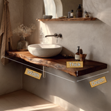 Eldorin Live Edge Solid Wood Floating Bathroom Vanity SPA349624 - Timberustic Floating Bathroom Vanity