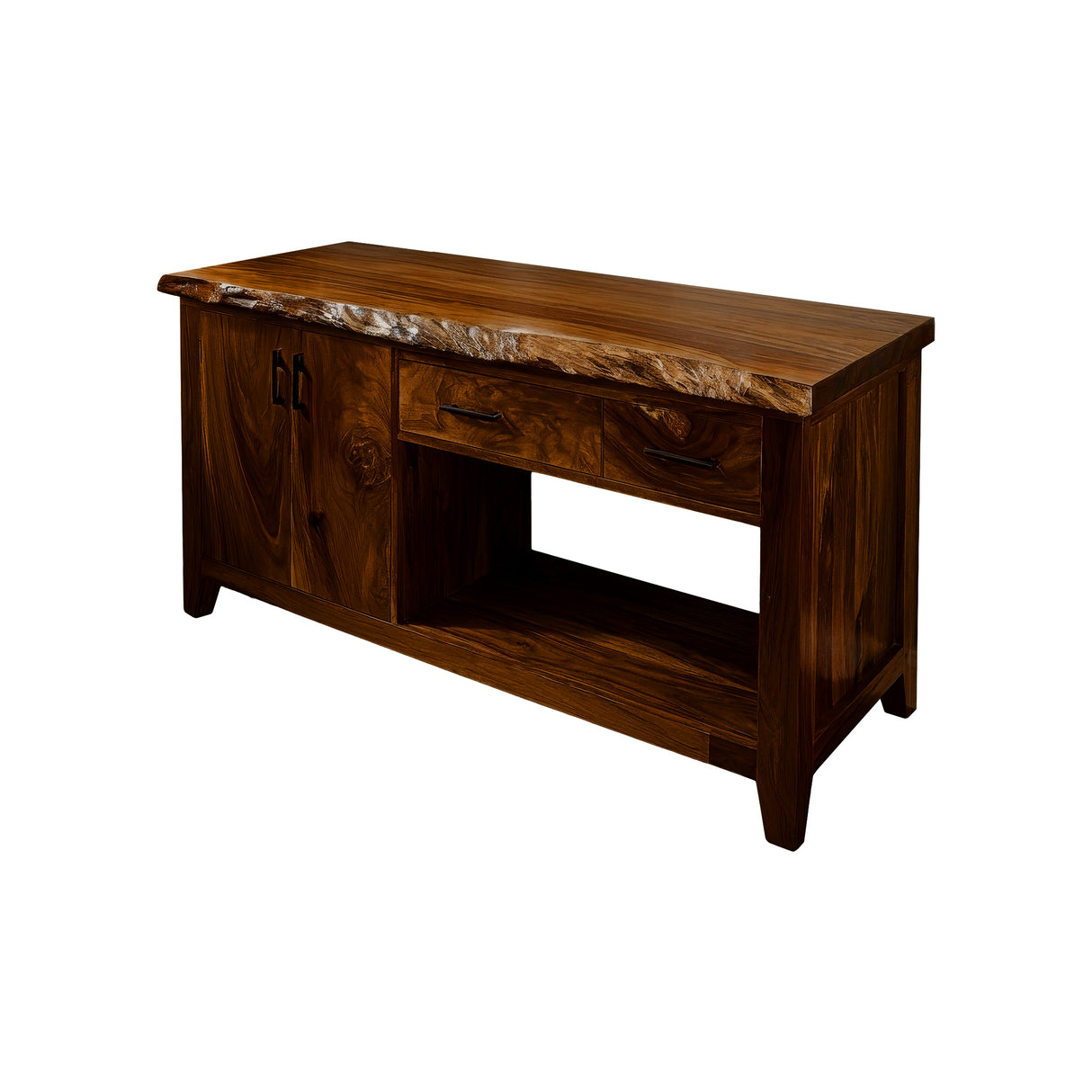 Eldorin Live Edge Solid Wood Freestanding Bathroom Vanity with Cabinet Brown - Timberustic Freestanding Bathroom Vanity with Cabinet
