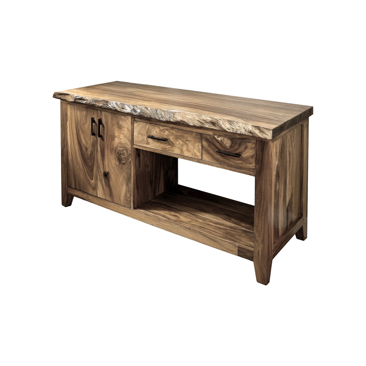 Eldorin Live Edge Solid Wood Freestanding Bathroom Vanity with Cabinet Natural Oak - Timberustic Freestanding Bathroom Vanity with Cabinet