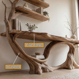 Eldorin Sculpted Solid Wood Console Table with Shelves - Timberustic Console Table with Shelves