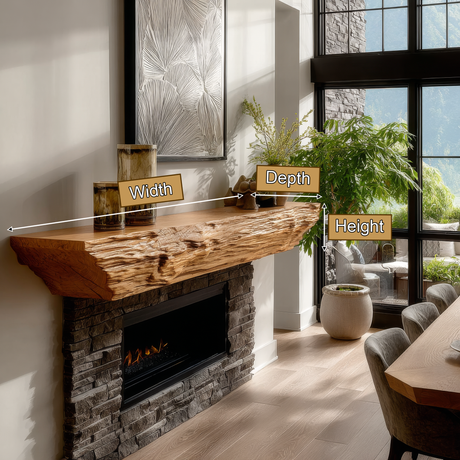 Eldovar Handcrafted Fireplace Mantel Shelf SPA205121 - Timberustic Fireplace Mantel Shelf