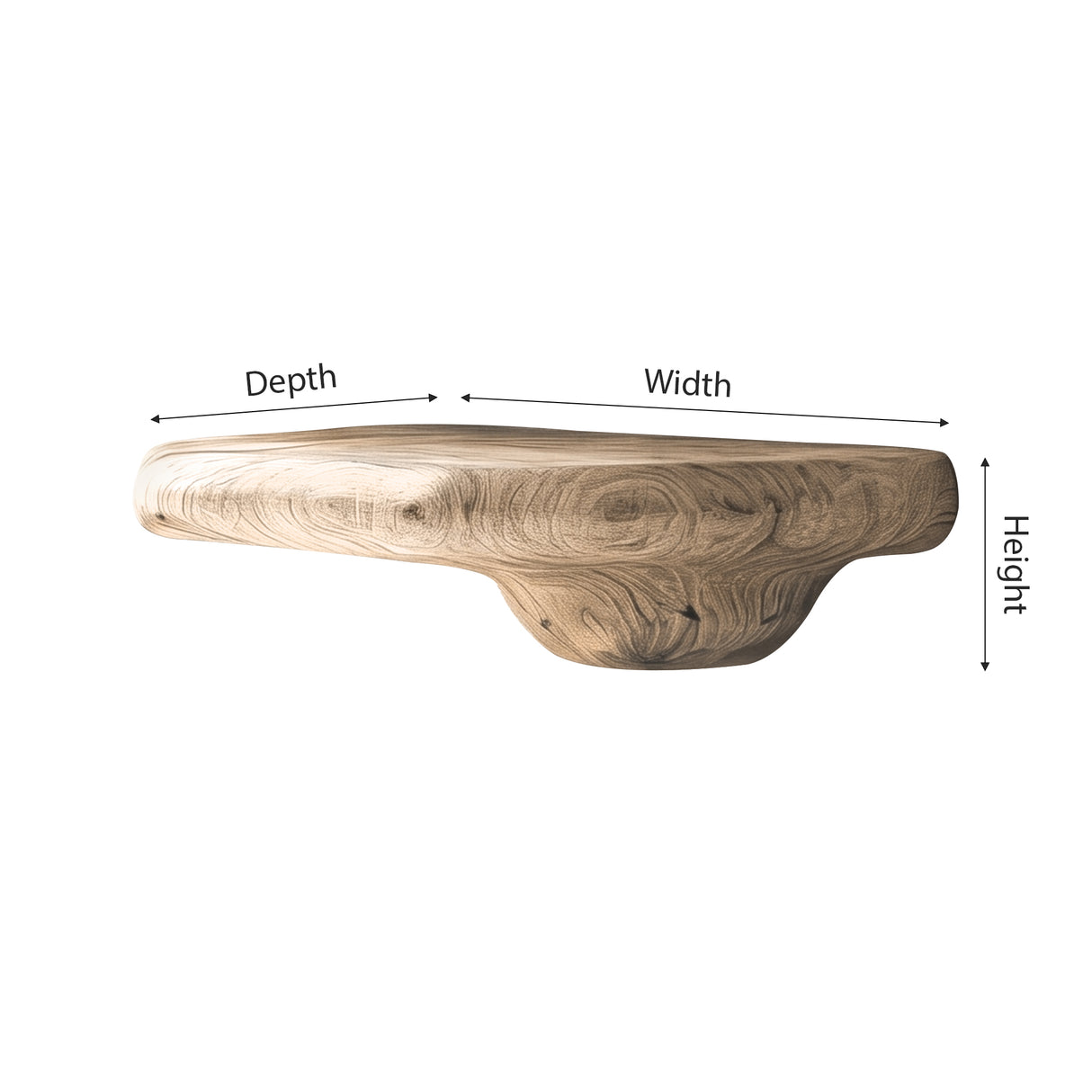 Eldovar Organic Solid Wood Mushroom Floating Shelf - Timberustic Floating Shelf