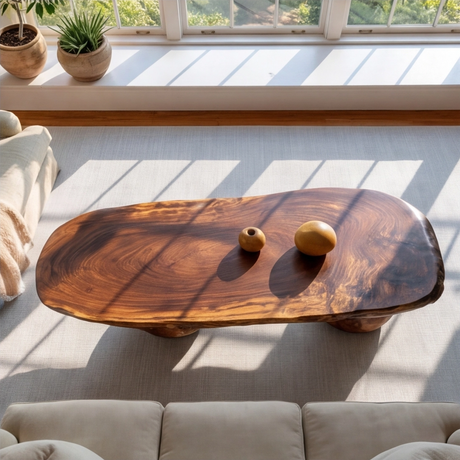 Eldovra Sculpted Solid Wood Coffee Table - TimbeRustic Coffee Table