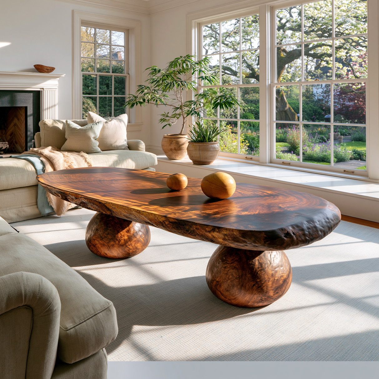 Eldovra Sculpted Solid Wood Coffee Table - TimbeRustic Coffee Table