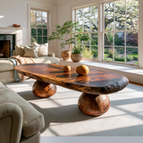 Eldovra Sculpted Solid Wood Coffee Table - TimbeRustic Coffee Table