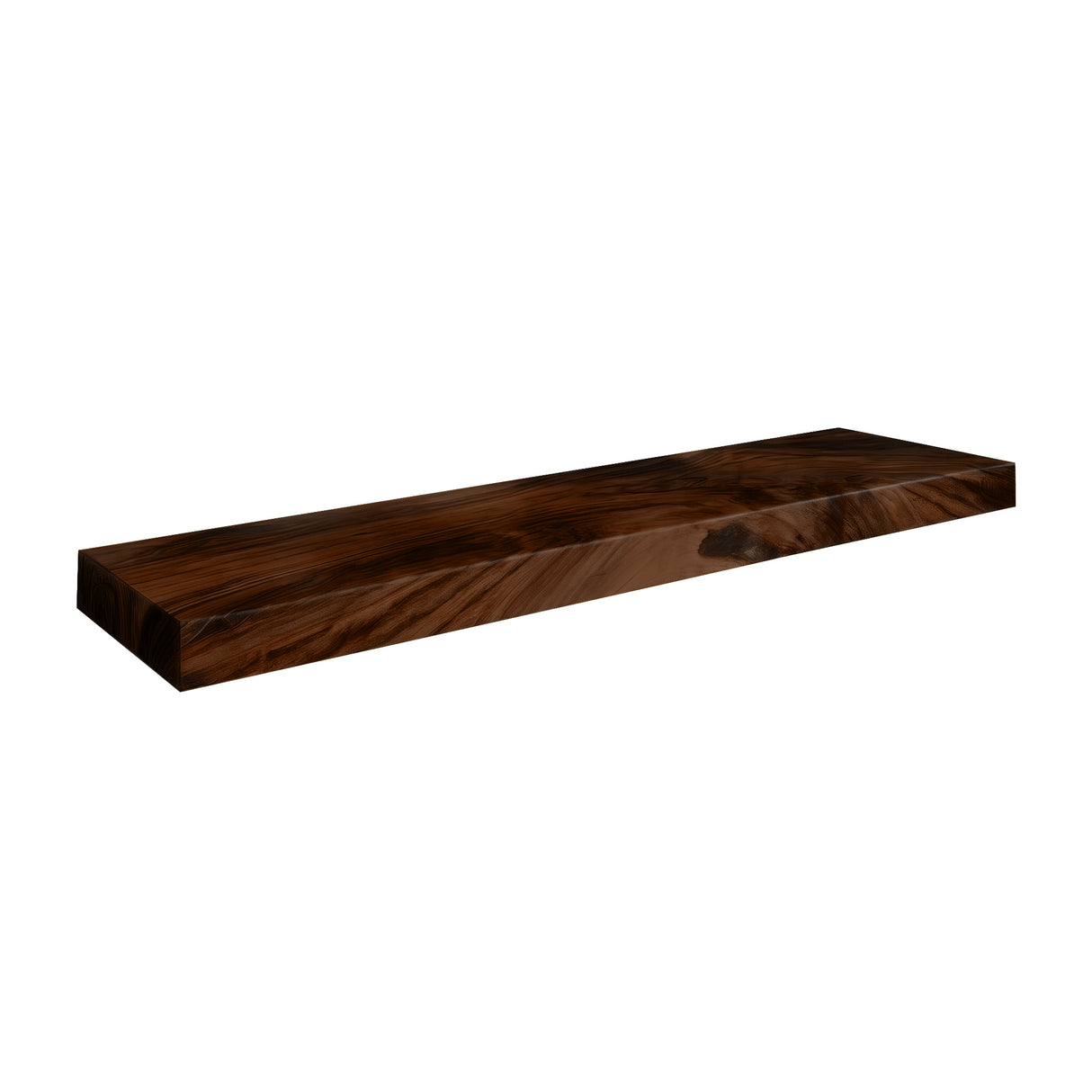 Eldran Live Edge Solid Wood Floating Shelf Dark Walnut - Timberustic Floating Shelf
